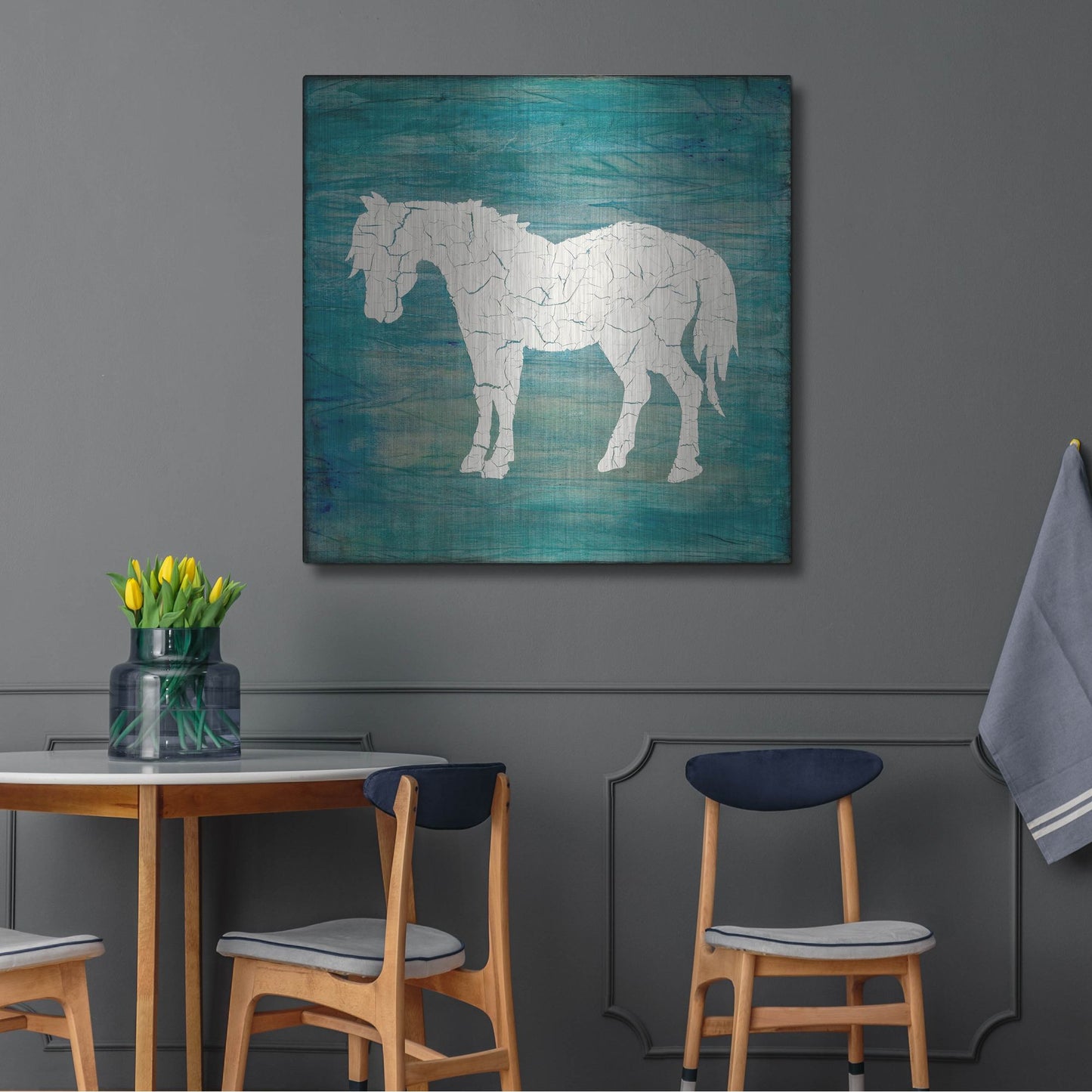 Luxe Metal Art 'Farm Horse' by Lightbox Journal, Metal Wall Art,36x36