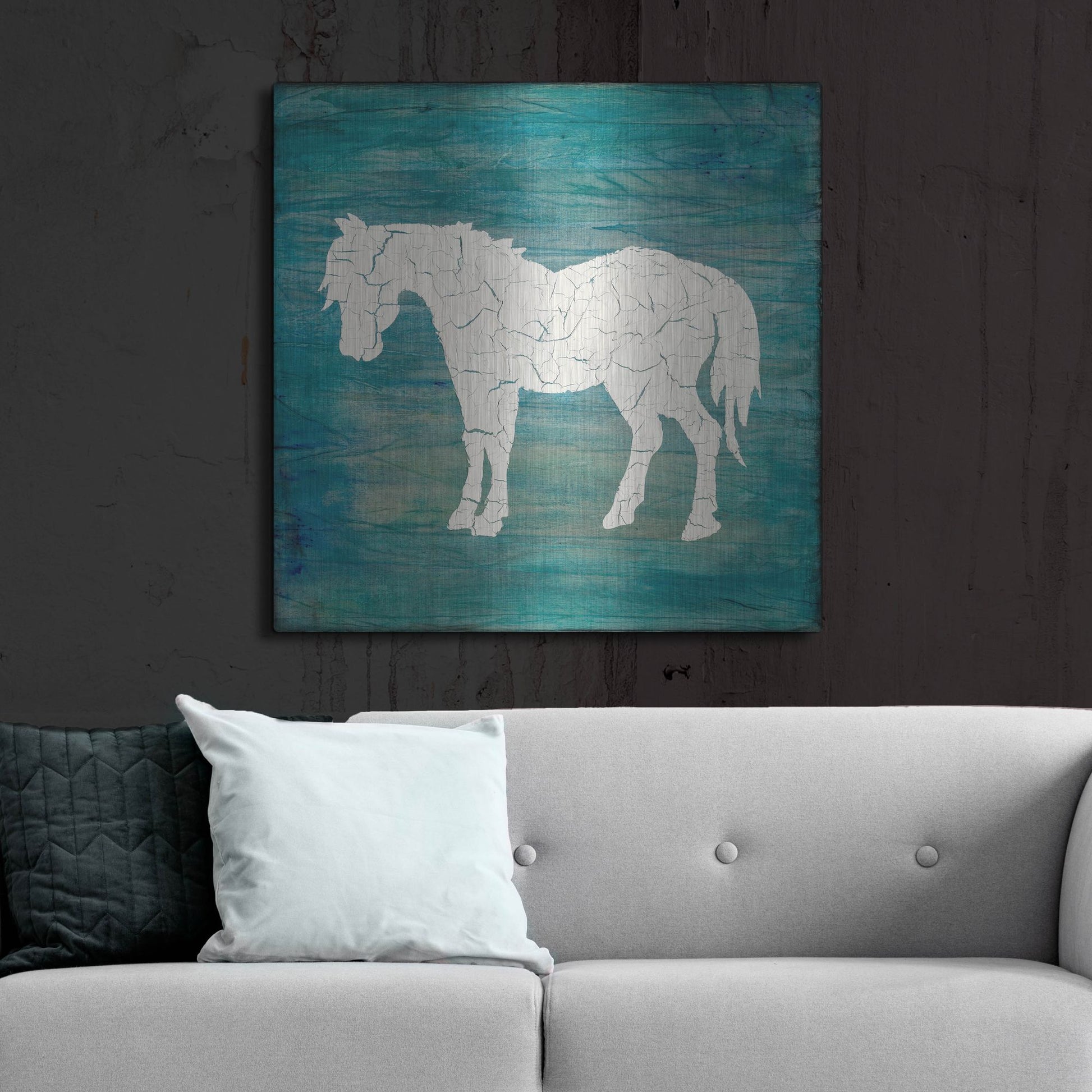 Luxe Metal Art 'Farm Horse' by Lightbox Journal, Metal Wall Art,36x36