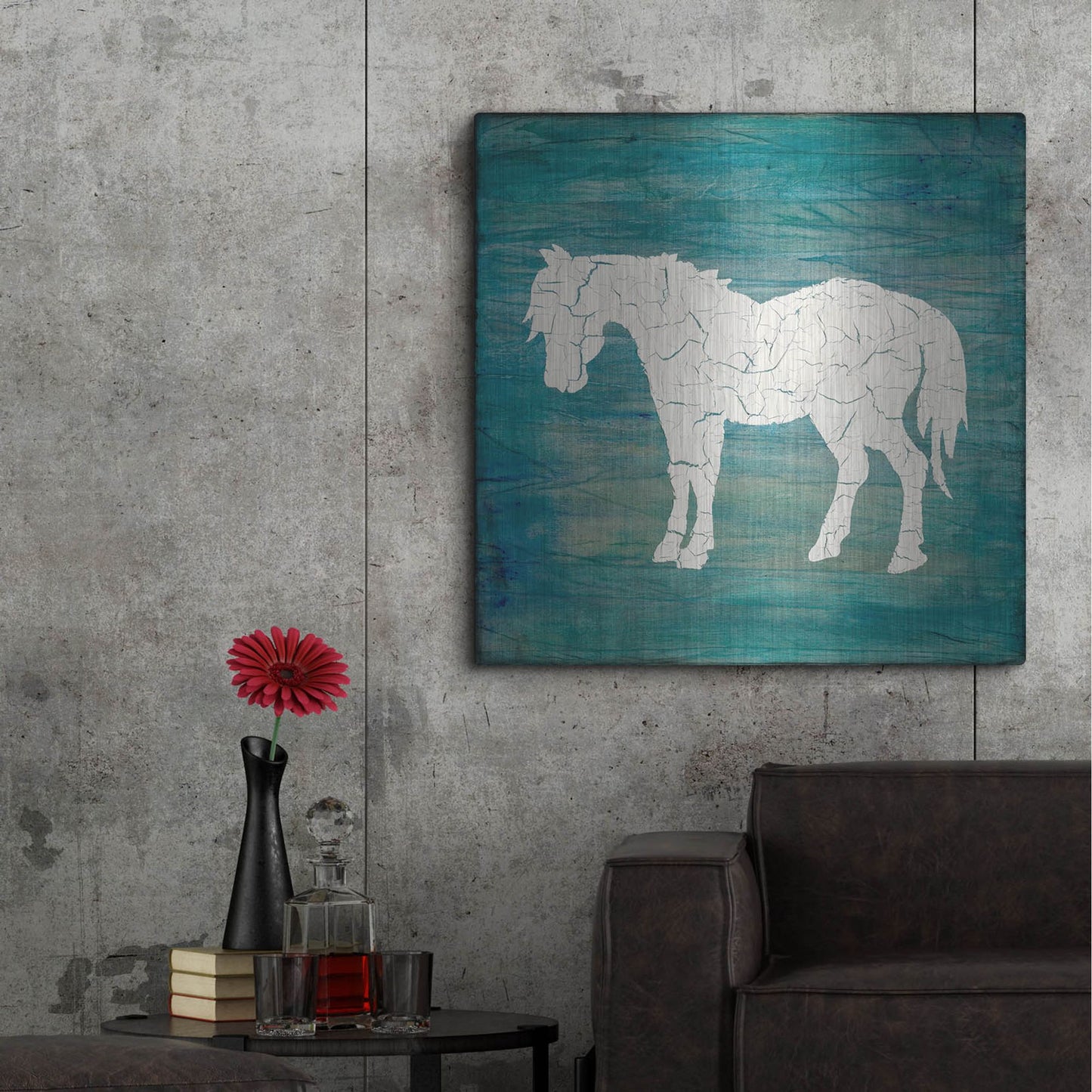 Luxe Metal Art 'Farm Horse' by Lightbox Journal, Metal Wall Art,36x36