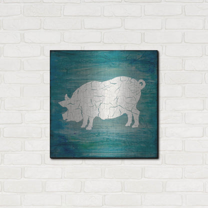 Luxe Metal Art 'Farm Pig' by Lightbox Journal, Metal Wall Art,24x24
