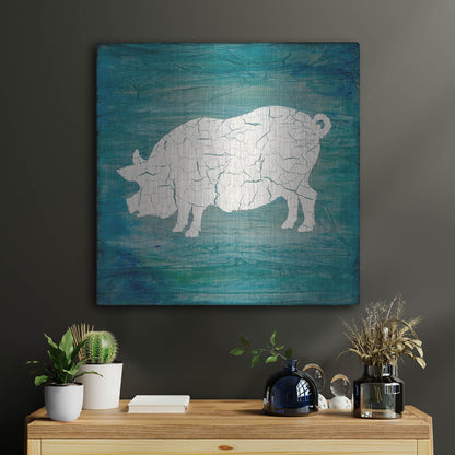 Luxe Metal Art 'Farm Pig' by Lightbox Journal, Metal Wall Art,24x24
