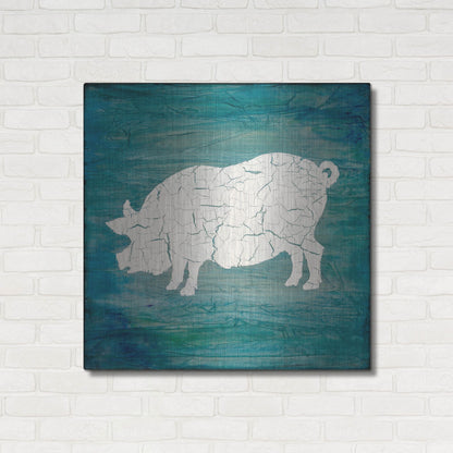Luxe Metal Art 'Farm Pig' by Lightbox Journal, Metal Wall Art,36x36