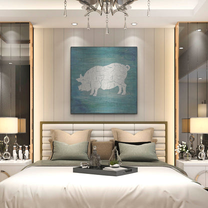 Luxe Metal Art 'Farm Pig' by Lightbox Journal, Metal Wall Art,36x36