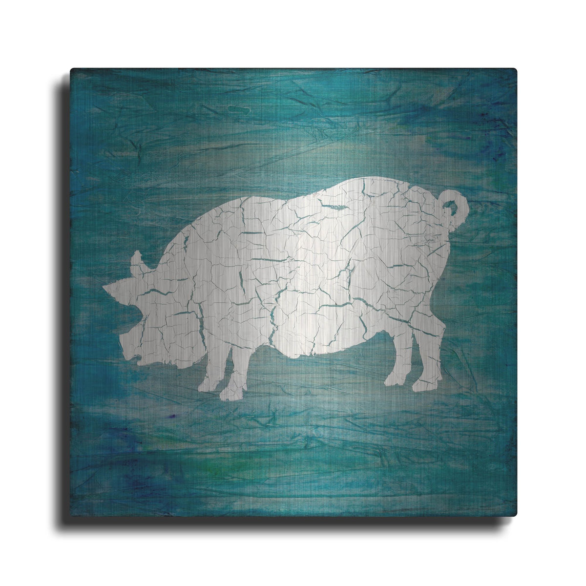 Luxe Metal Art 'Farm Pig' by Lightbox Journal, Metal Wall Art