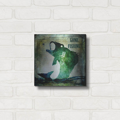 Luxe Metal Art 'Gone Fishing' by Lightbox Journal, Metal Wall Art,12x12