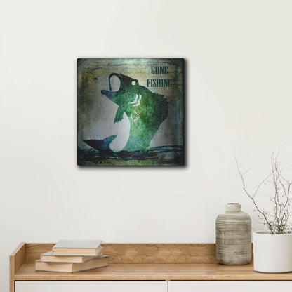 Luxe Metal Art 'Gone Fishing' by Lightbox Journal, Metal Wall Art,12x12