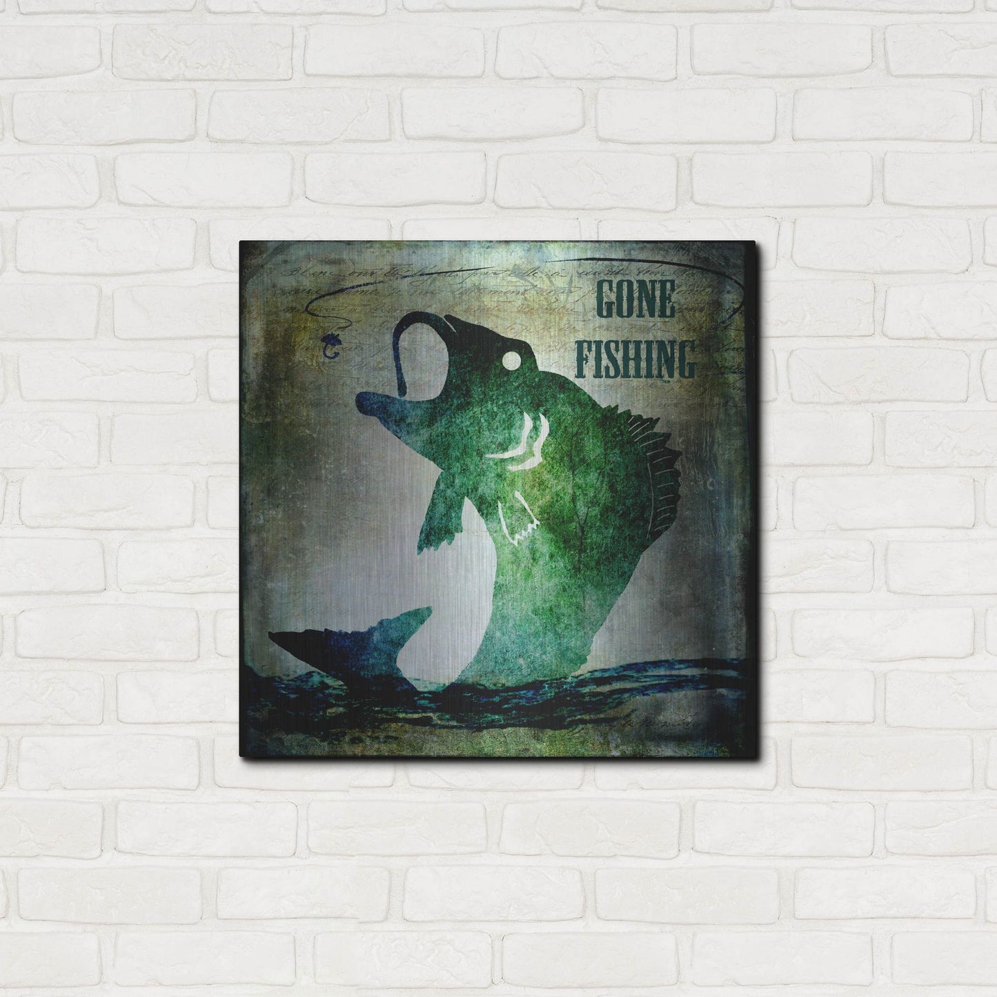 Luxe Metal Art 'Gone Fishing' by Lightbox Journal, Metal Wall Art,24x24