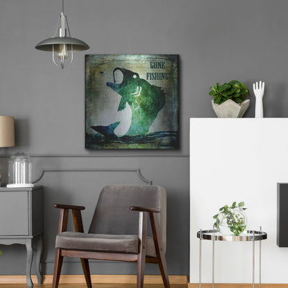 Luxe Metal Art 'Gone Fishing' by Lightbox Journal, Metal Wall Art,24x24