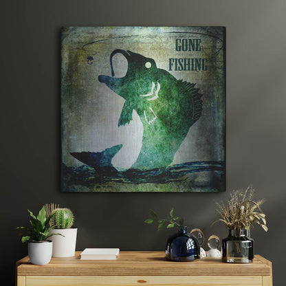 Luxe Metal Art 'Gone Fishing' by Lightbox Journal, Metal Wall Art,24x24