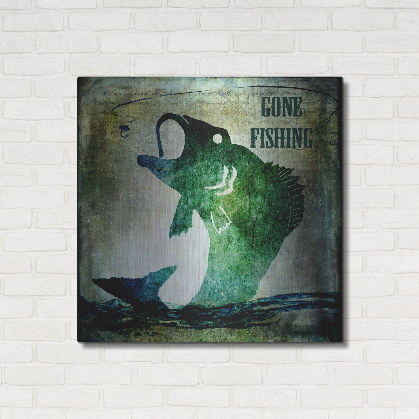 Luxe Metal Art 'Gone Fishing' by Lightbox Journal, Metal Wall Art,36x36