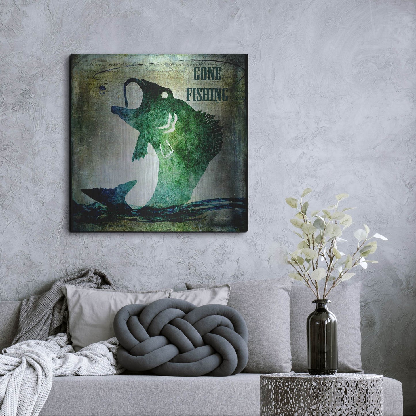 Luxe Metal Art 'Gone Fishing' by Lightbox Journal, Metal Wall Art,36x36