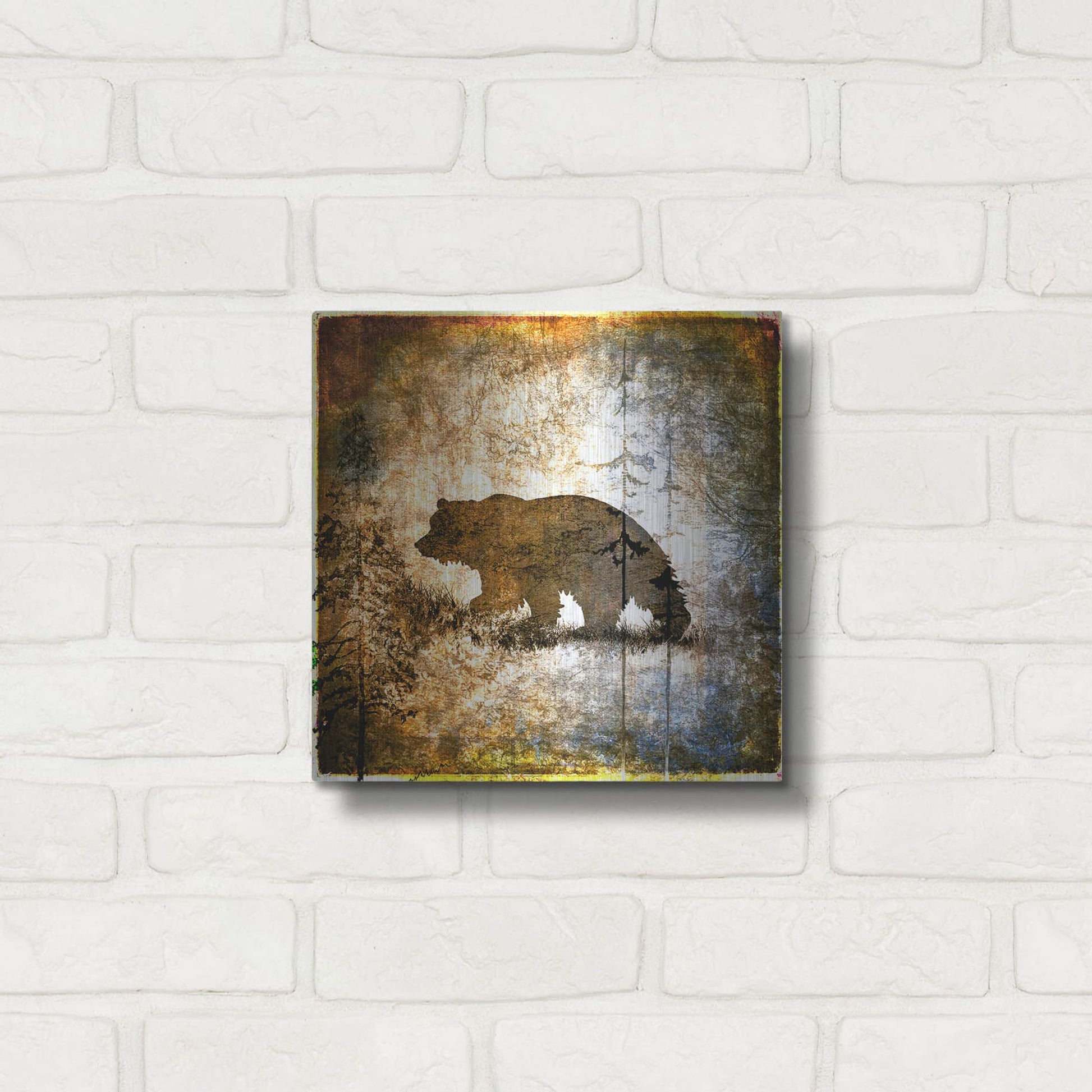 Luxe Metal Art 'High Country Bear' by Lightbox Journal, Metal Wall Art,12x12