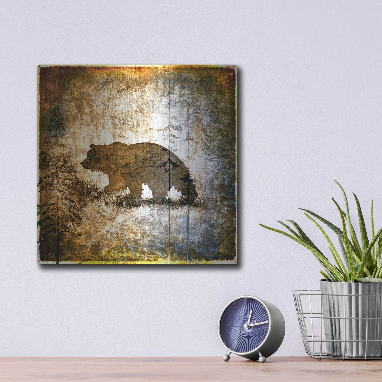 Luxe Metal Art 'High Country Bear' by Lightbox Journal, Metal Wall Art,12x12