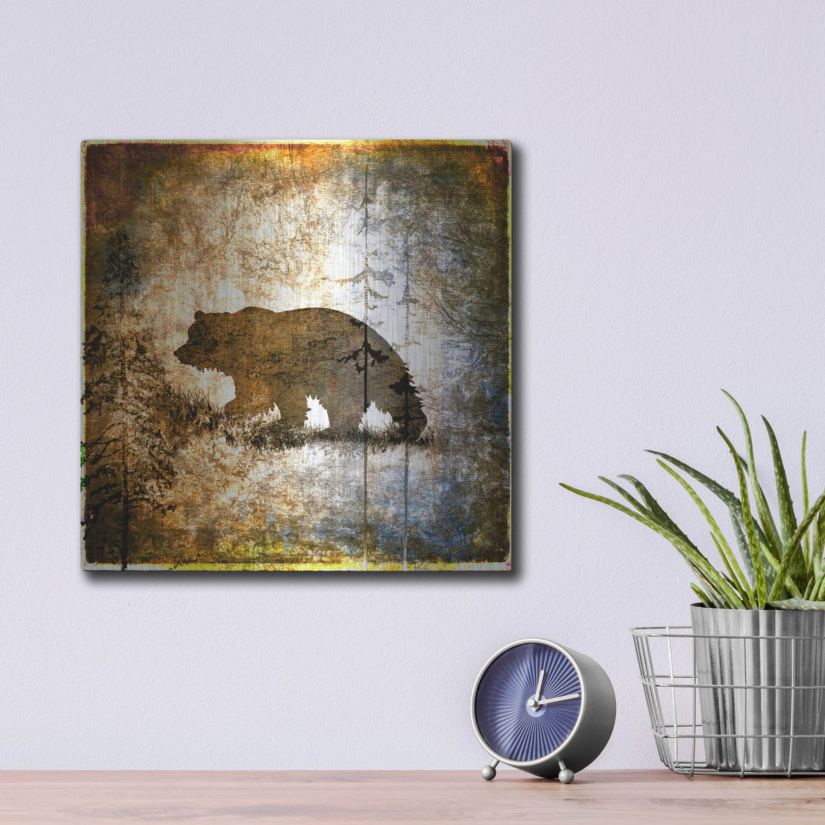 Luxe Metal Art 'High Country Bear' by Lightbox Journal, Metal Wall Art,12x12