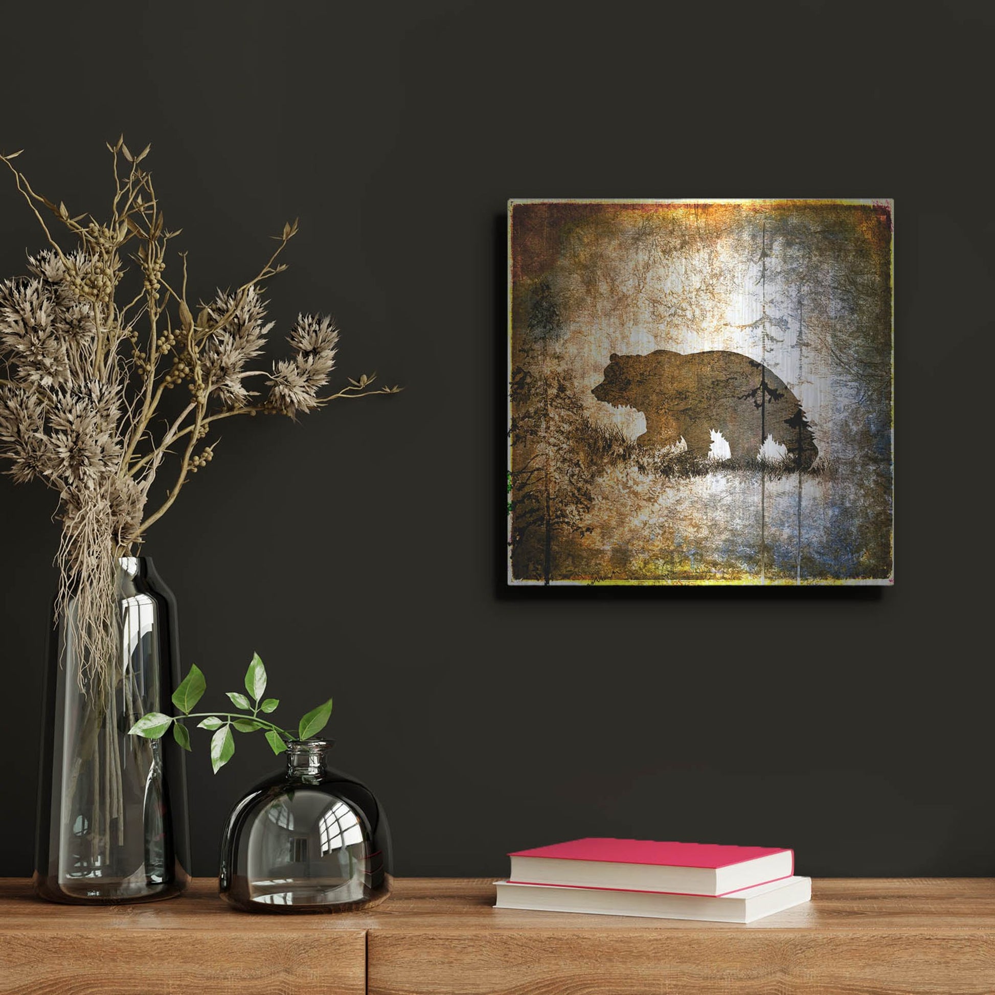 Luxe Metal Art 'High Country Bear' by Lightbox Journal, Metal Wall Art,12x12