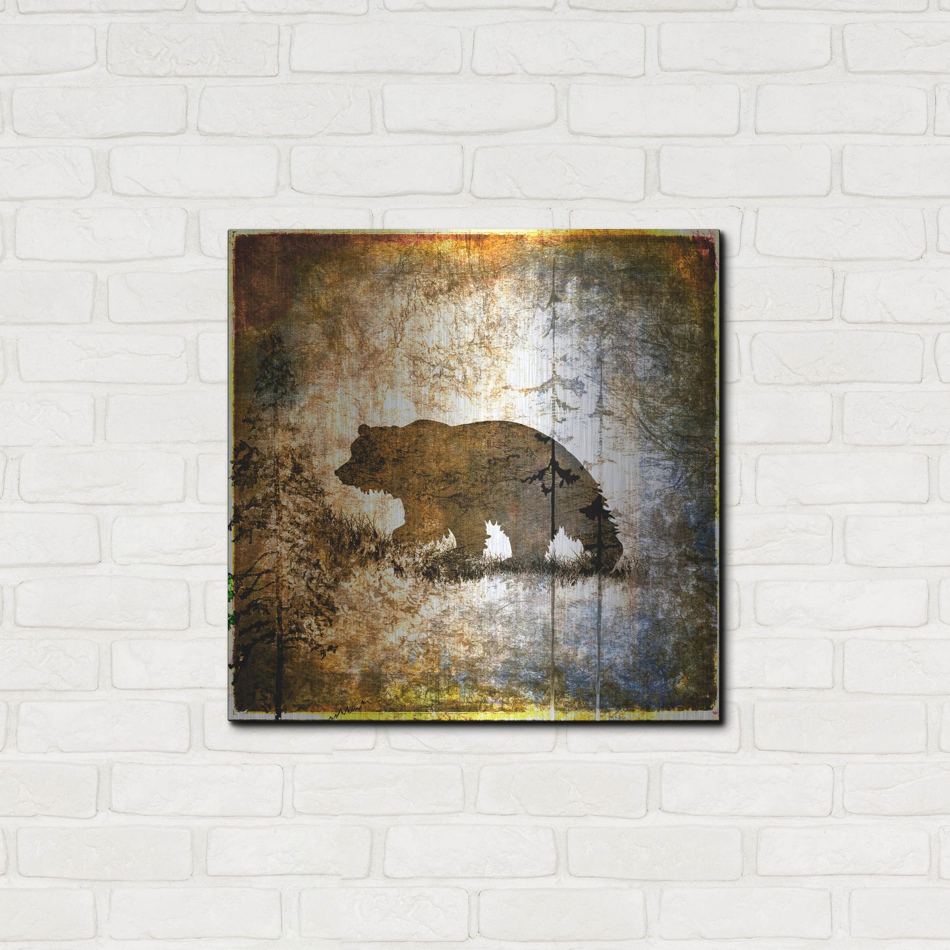 Luxe Metal Art 'High Country Bear' by Lightbox Journal, Metal Wall Art,24x24