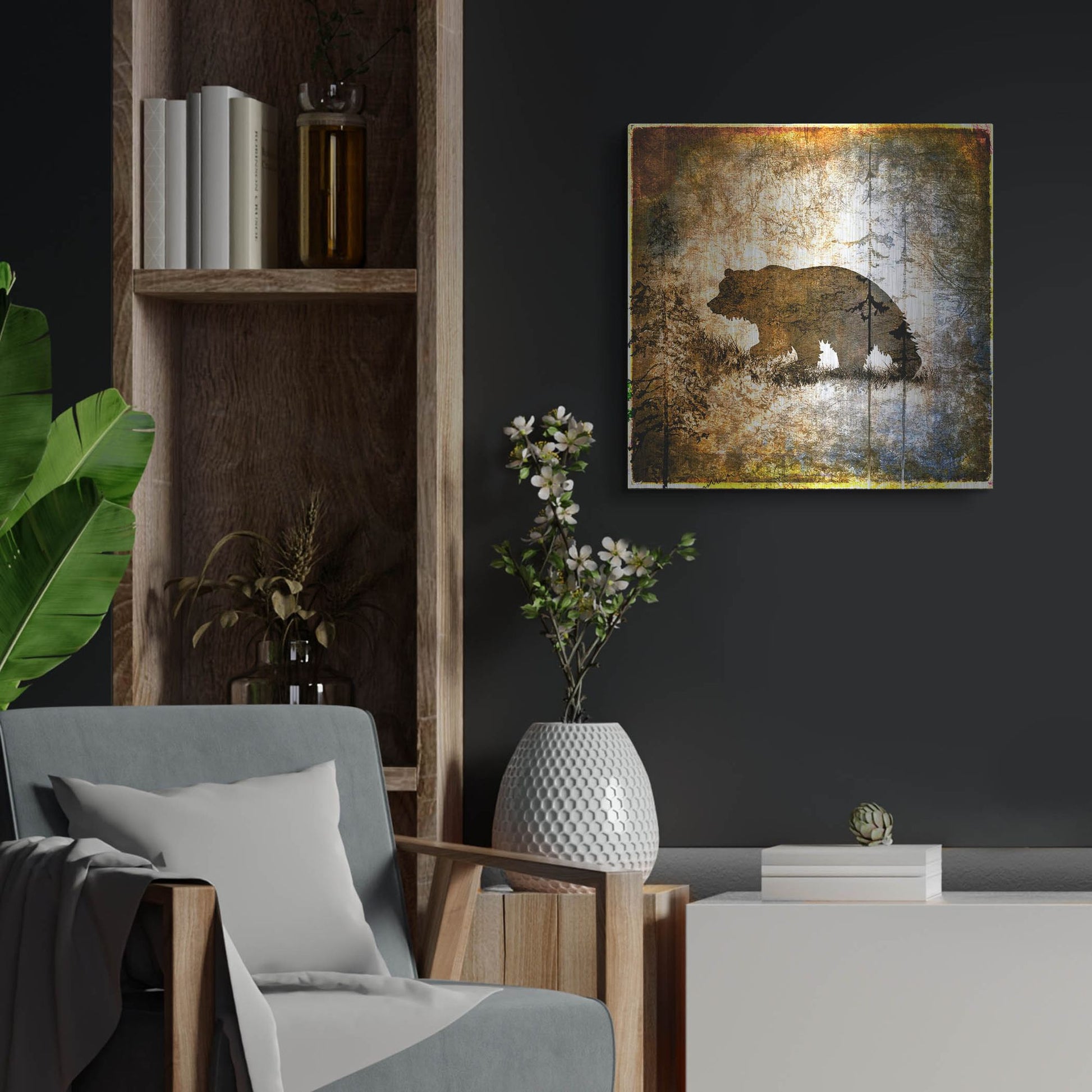 Luxe Metal Art 'High Country Bear' by Lightbox Journal, Metal Wall Art,24x24