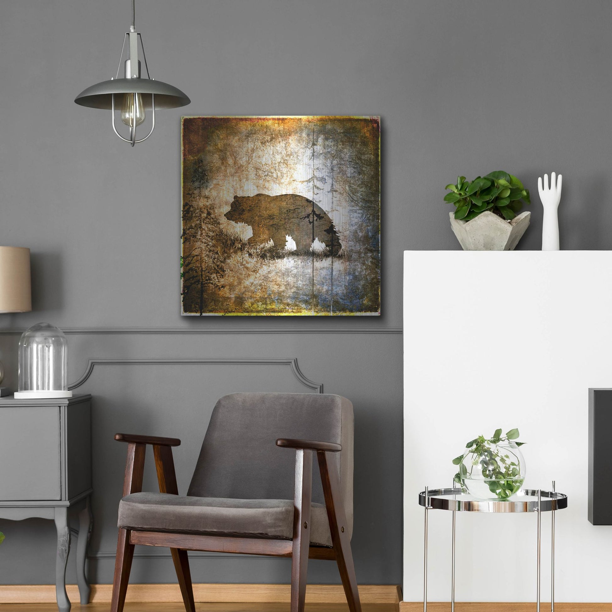 Luxe Metal Art 'High Country Bear' by Lightbox Journal, Metal Wall Art,24x24