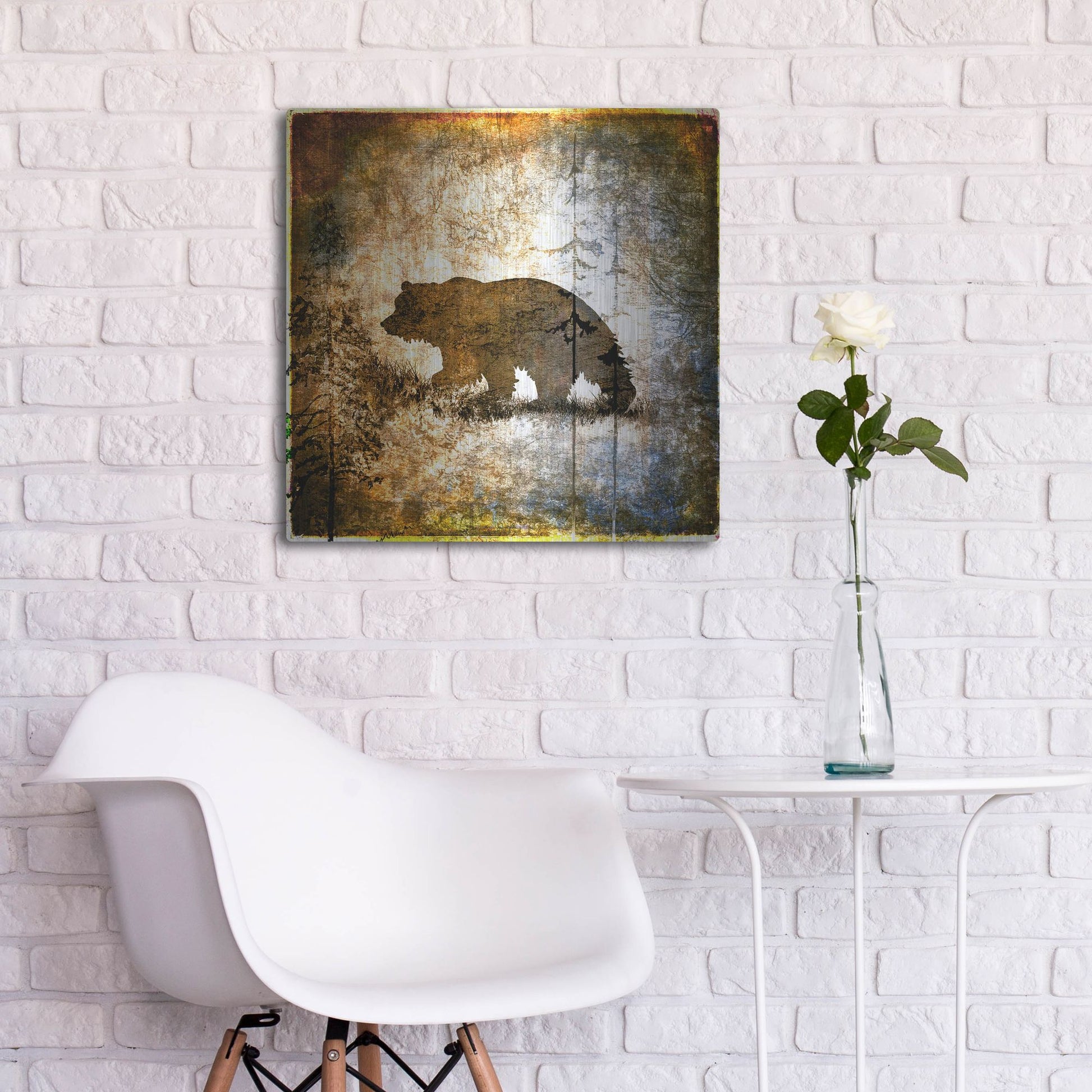 Luxe Metal Art 'High Country Bear' by Lightbox Journal, Metal Wall Art,24x24