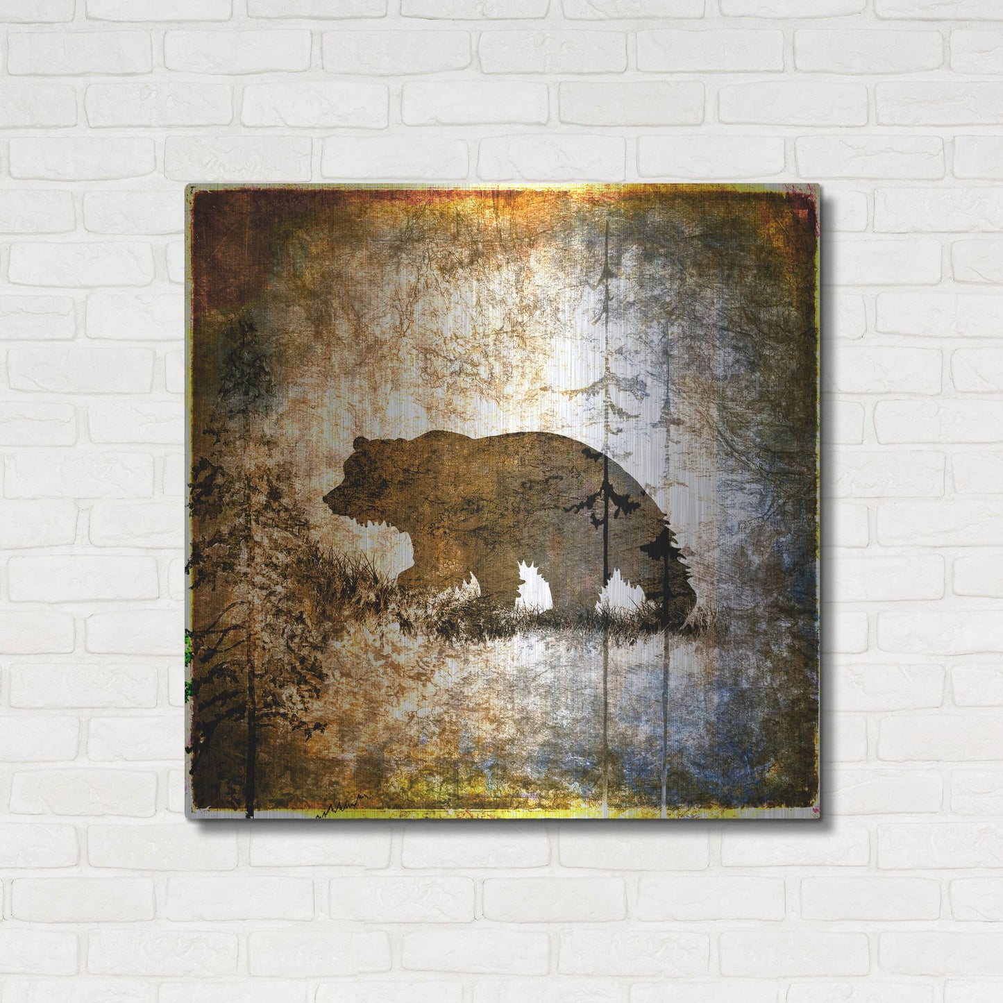 Luxe Metal Art 'High Country Bear' by Lightbox Journal, Metal Wall Art,36x36