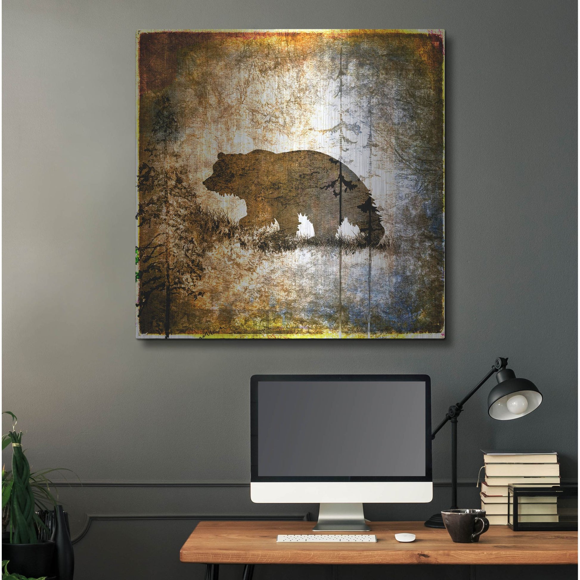 Luxe Metal Art 'High Country Bear' by Lightbox Journal, Metal Wall Art,36x36