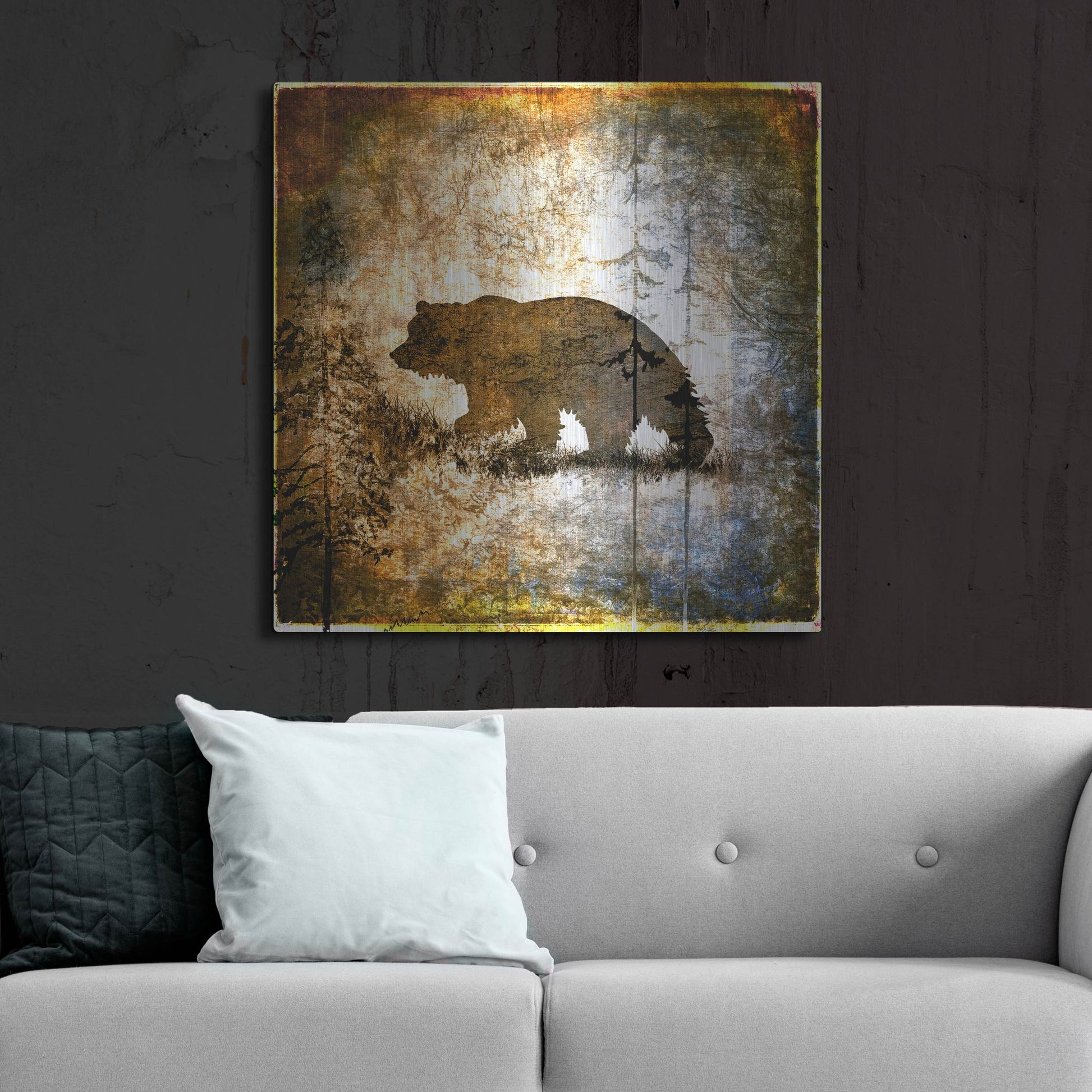 Luxe Metal Art 'High Country Bear' by Lightbox Journal, Metal Wall Art,36x36