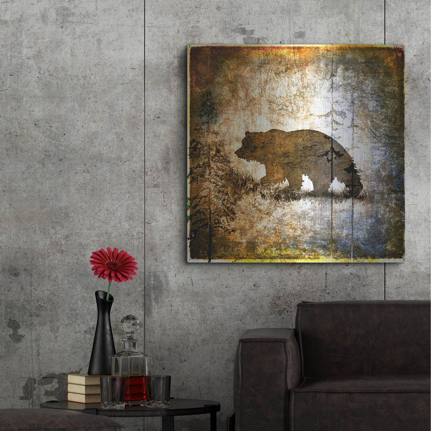 Luxe Metal Art 'High Country Bear' by Lightbox Journal, Metal Wall Art,36x36