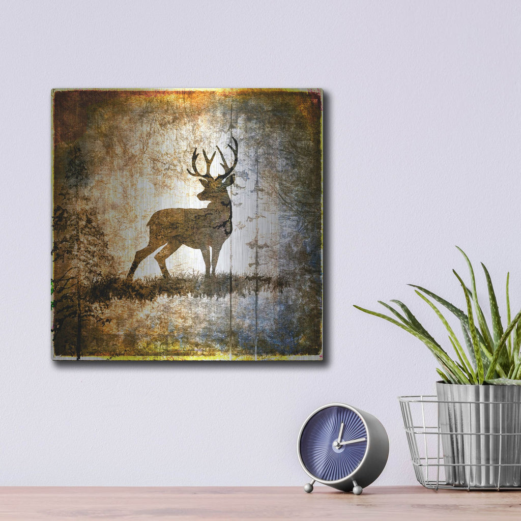 Luxe Metal Art 'High Country Deer' by Lightbox Journal, Metal Wall Art,12x12