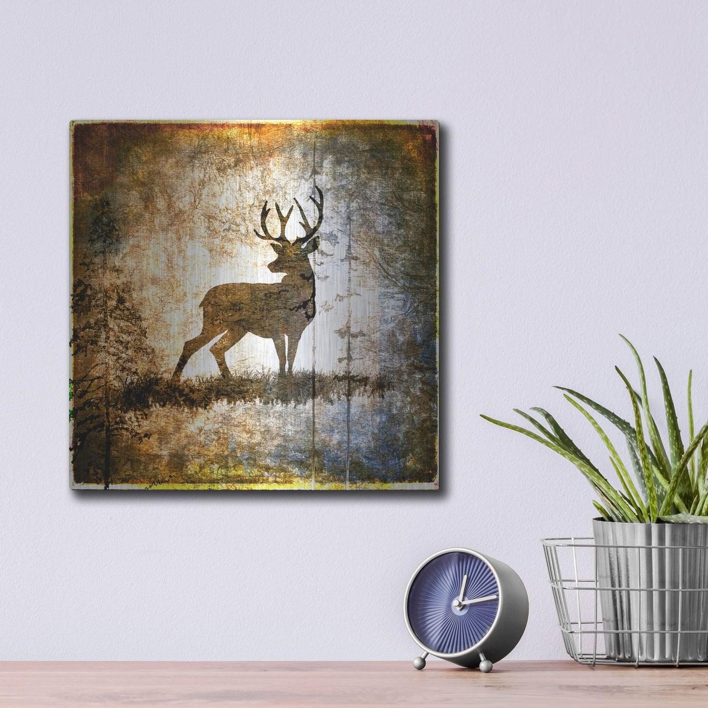Luxe Metal Art 'High Country Deer' by Lightbox Journal, Metal Wall Art,12x12