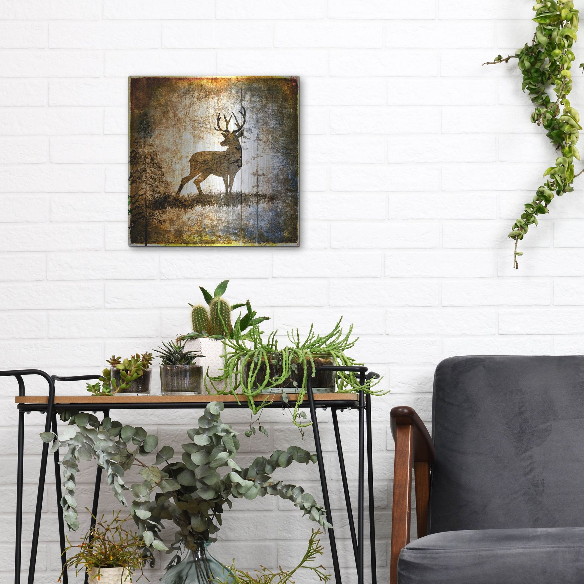 Luxe Metal Art 'High Country Deer' by Lightbox Journal, Metal Wall Art,12x12