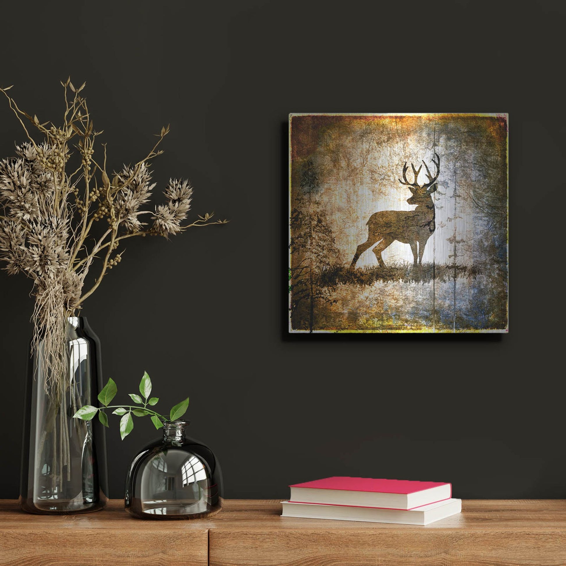 Luxe Metal Art 'High Country Deer' by Lightbox Journal, Metal Wall Art,12x12