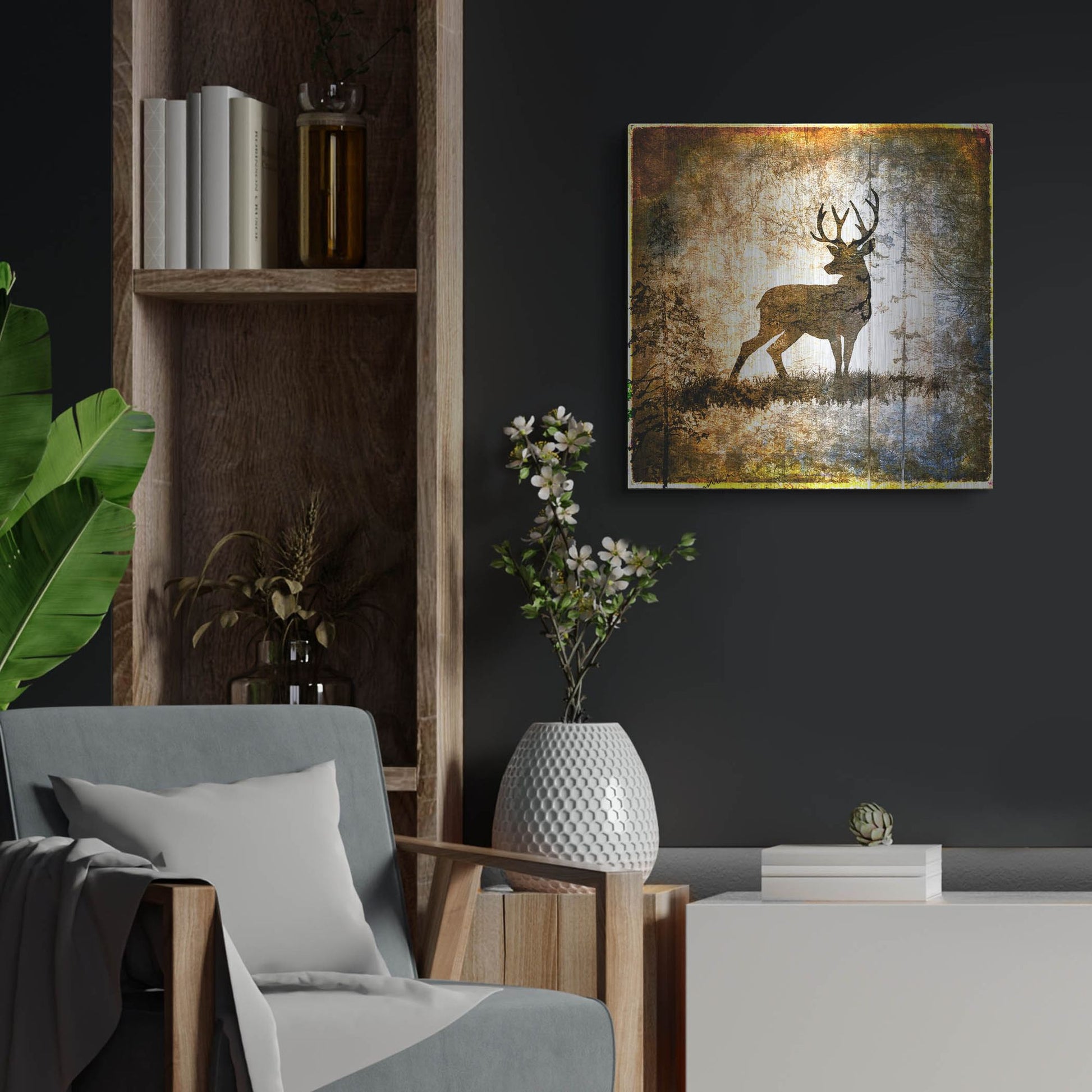 Luxe Metal Art 'High Country Deer' by Lightbox Journal, Metal Wall Art,24x24