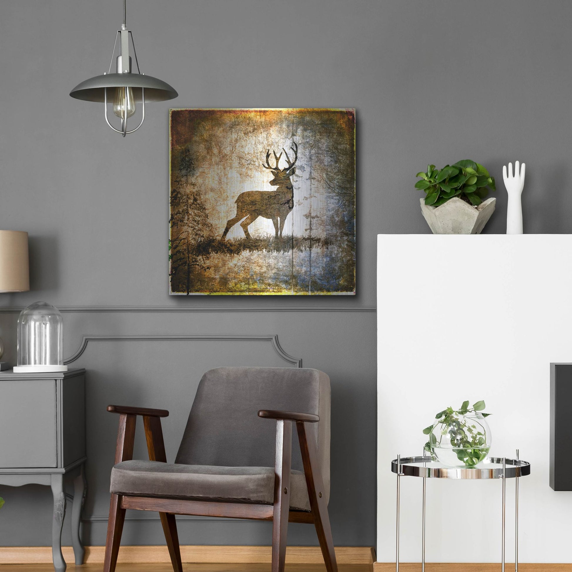 Luxe Metal Art 'High Country Deer' by Lightbox Journal, Metal Wall Art,24x24