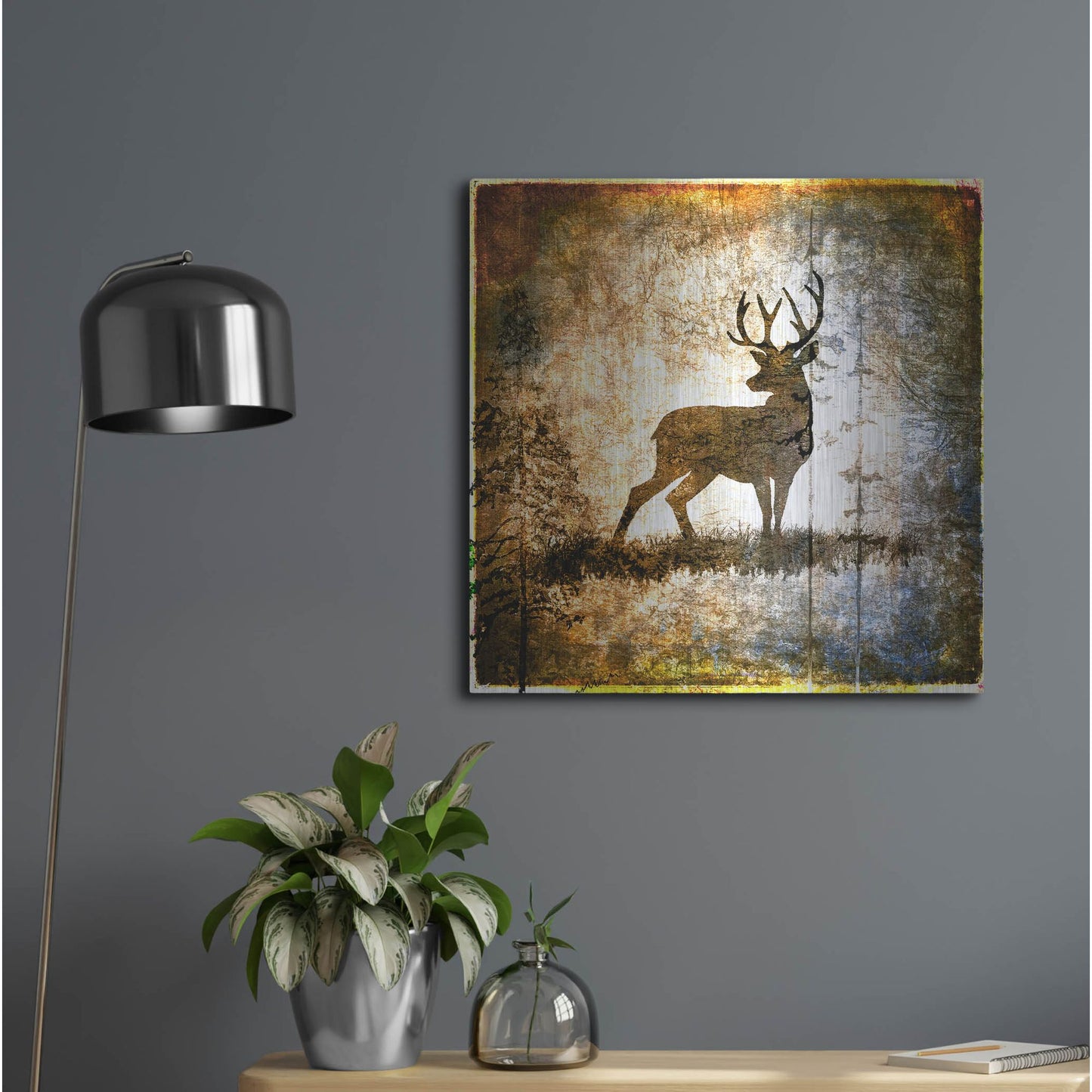 Luxe Metal Art 'High Country Deer' by Lightbox Journal, Metal Wall Art,24x24