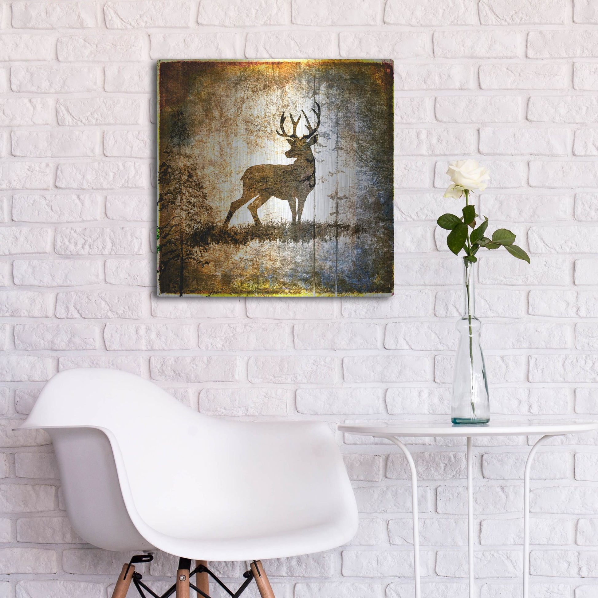 Luxe Metal Art 'High Country Deer' by Lightbox Journal, Metal Wall Art,24x24