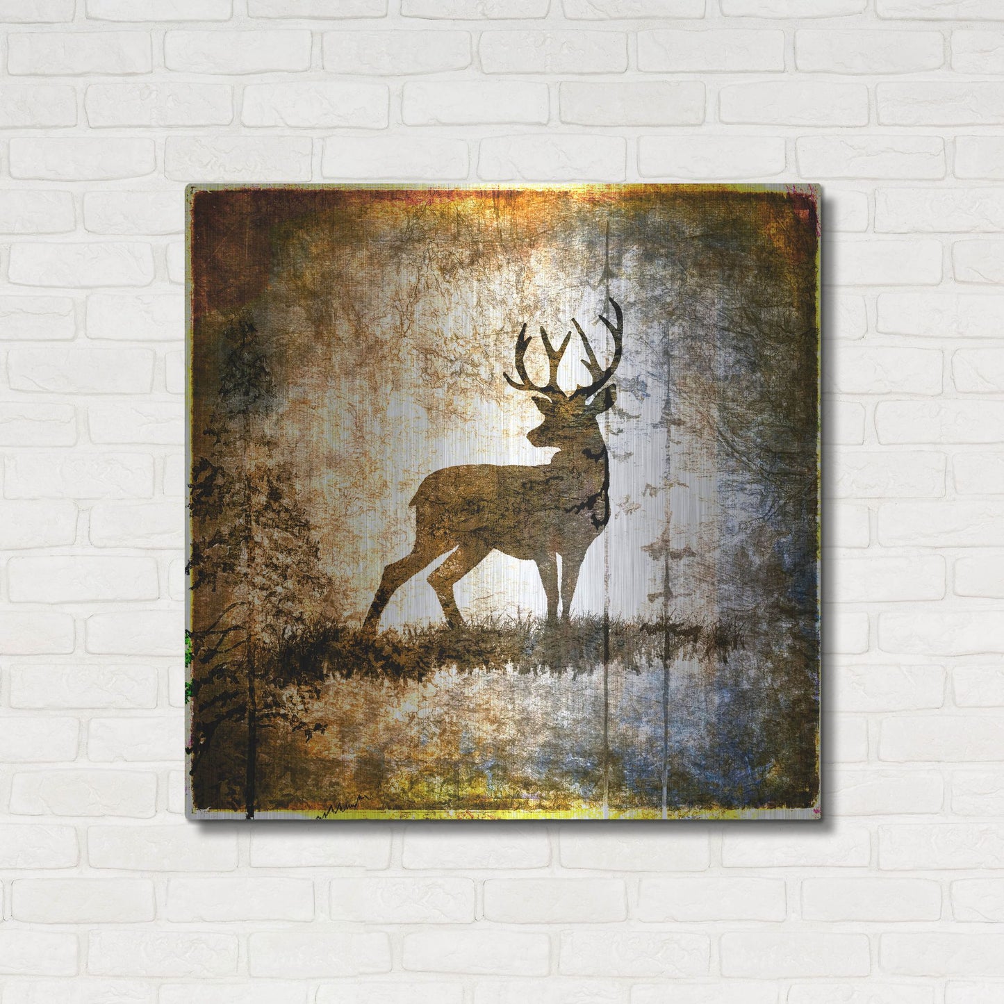 Luxe Metal Art 'High Country Deer' by Lightbox Journal, Metal Wall Art,36x36