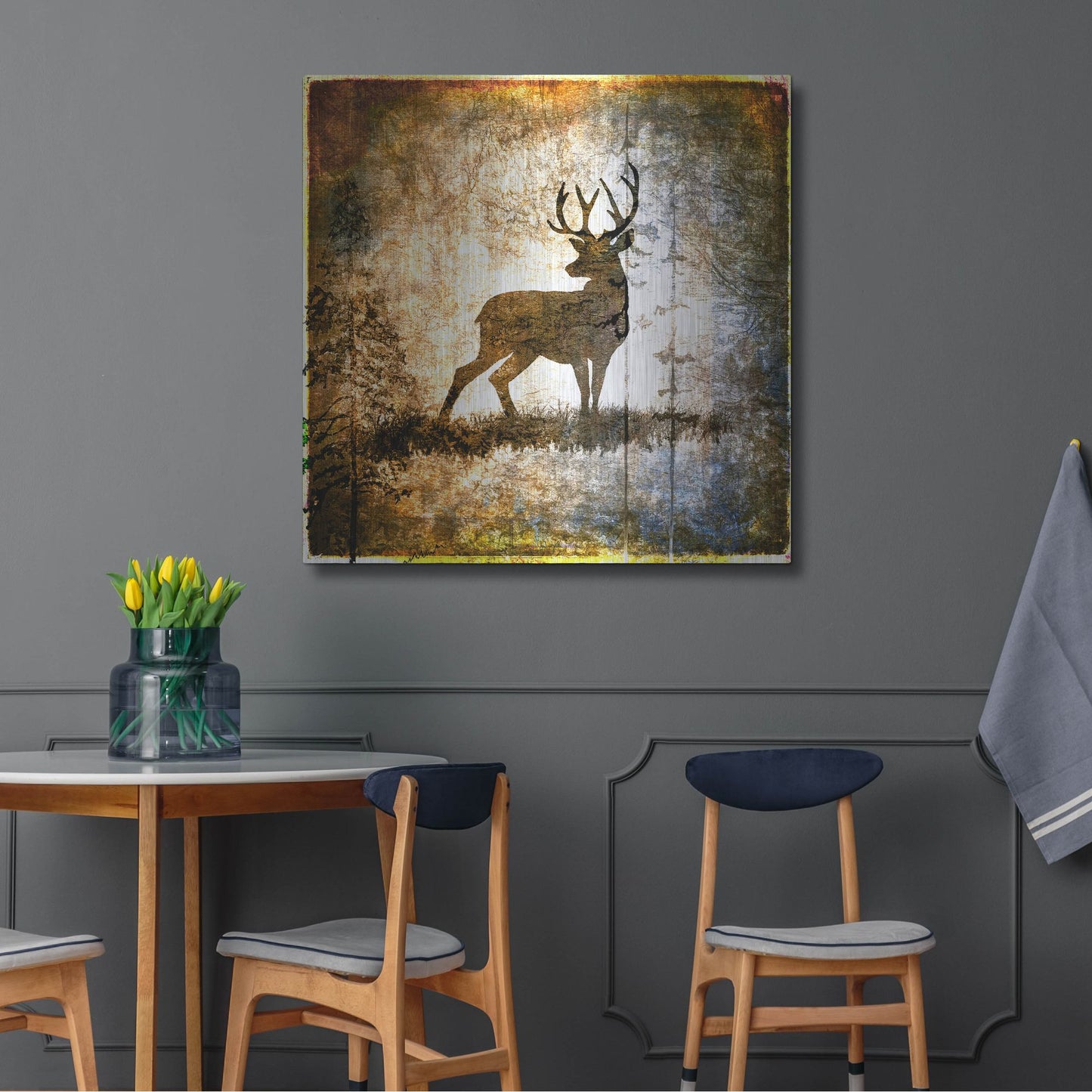 Luxe Metal Art 'High Country Deer' by Lightbox Journal, Metal Wall Art,36x36