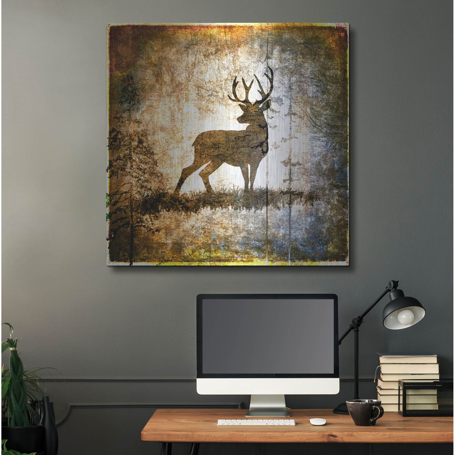 Luxe Metal Art 'High Country Deer' by Lightbox Journal, Metal Wall Art,36x36