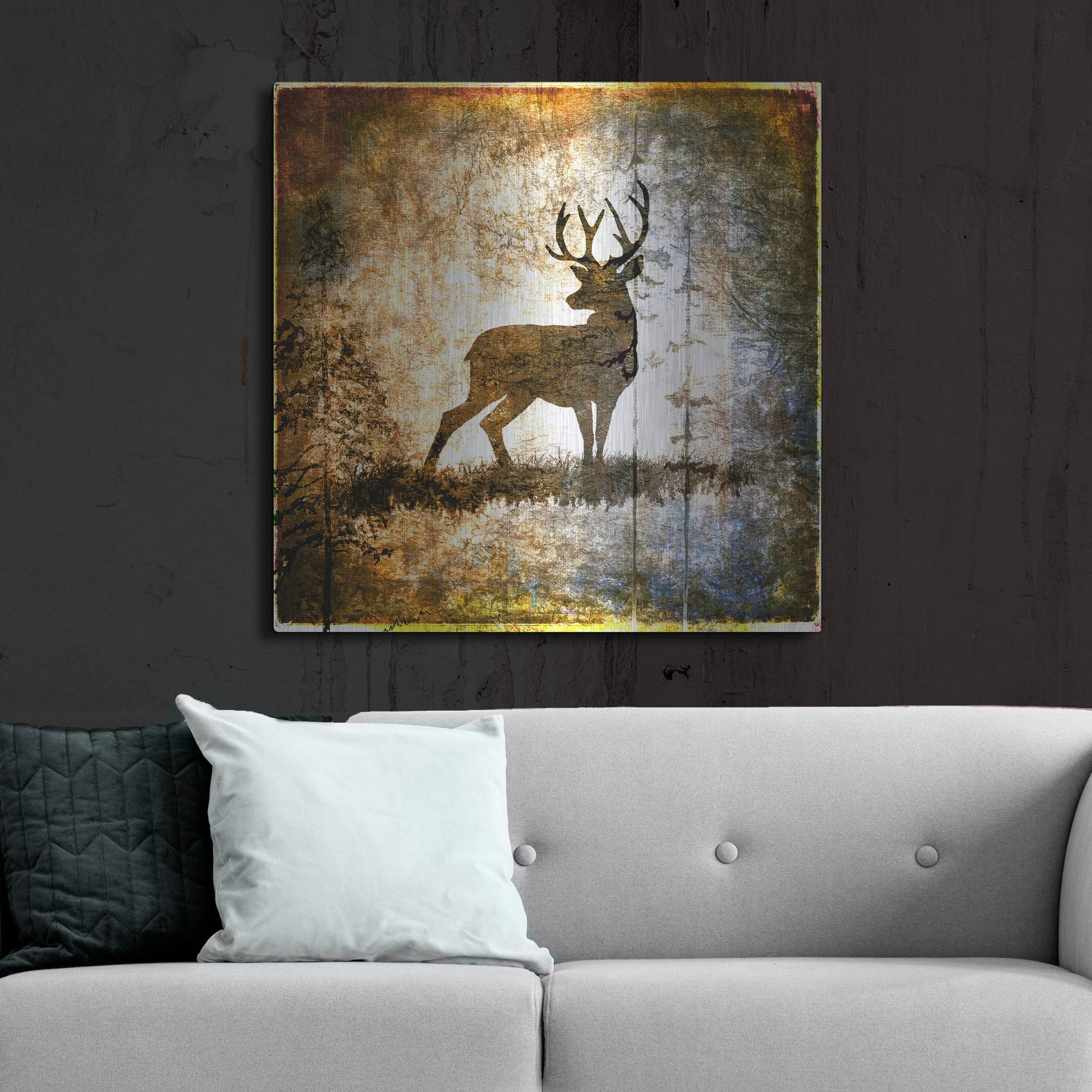 Luxe Metal Art 'High Country Deer' by Lightbox Journal, Metal Wall Art,36x36