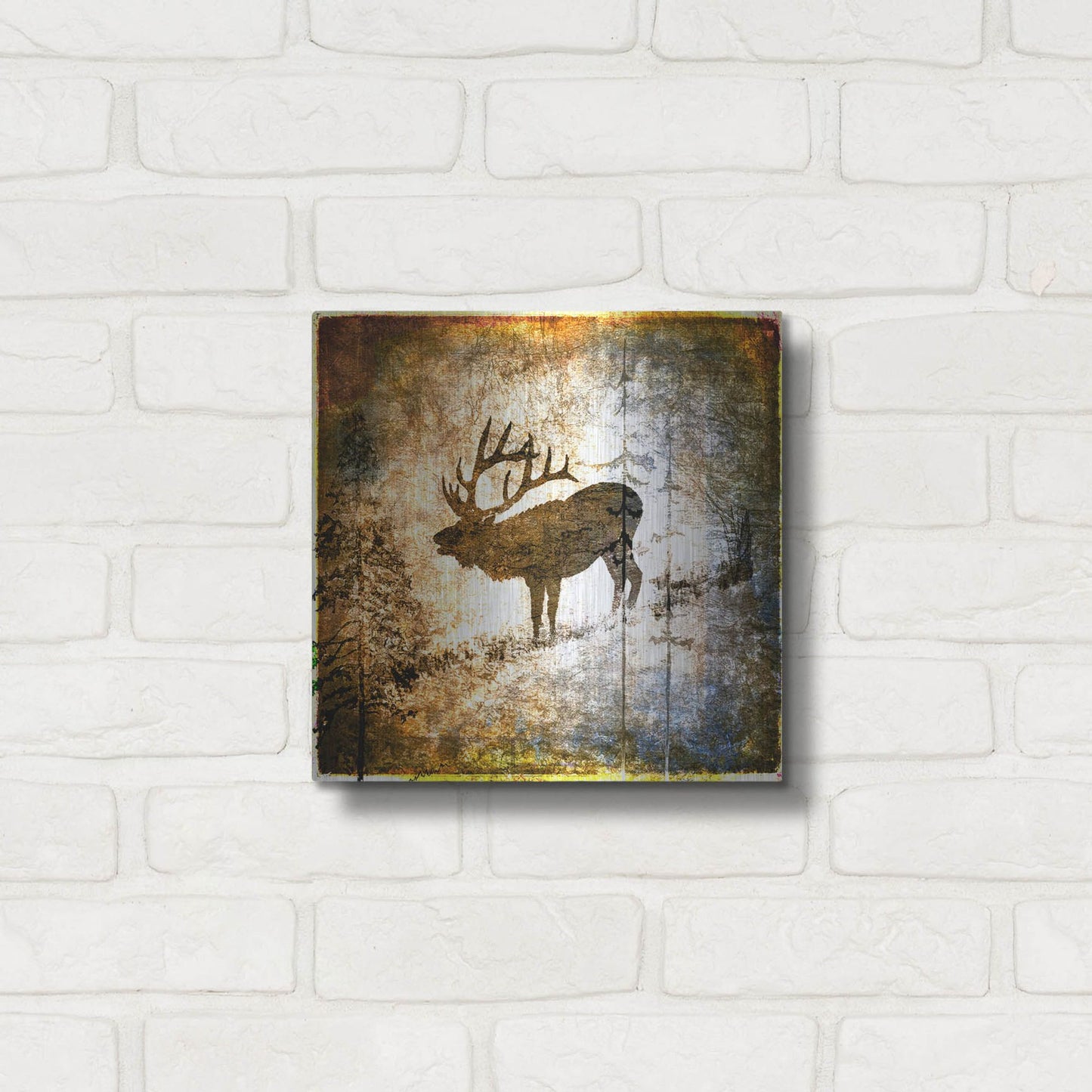 Luxe Metal Art 'High Country Elk' by Lightbox Journal, Metal Wall Art,12x12