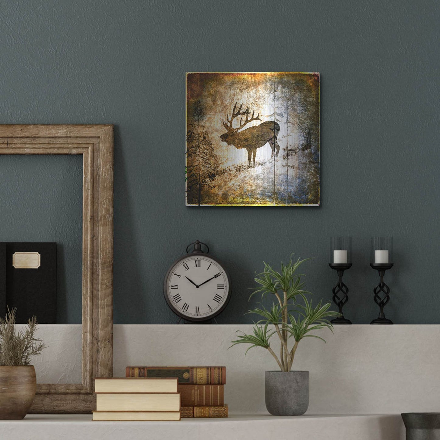 Luxe Metal Art 'High Country Elk' by Lightbox Journal, Metal Wall Art,12x12