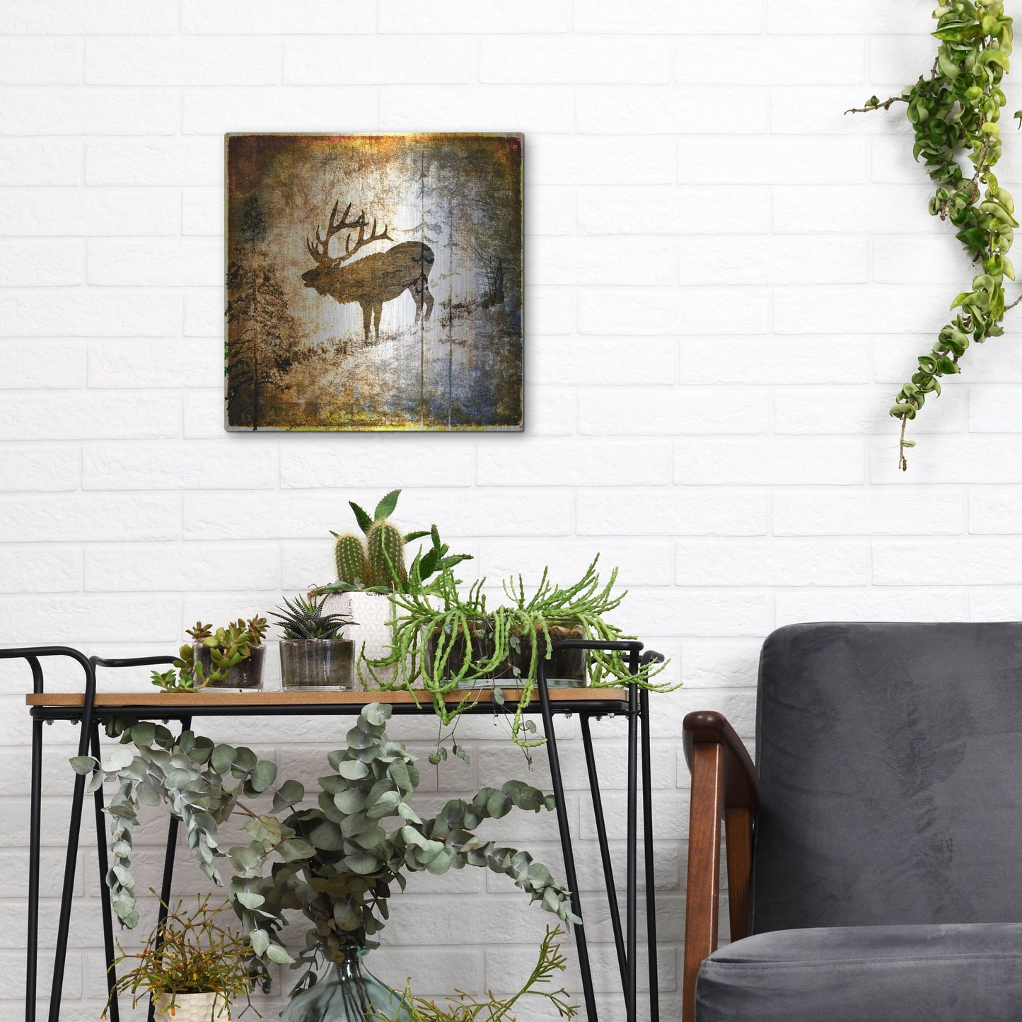 Luxe Metal Art 'High Country Elk' by Lightbox Journal, Metal Wall Art,12x12