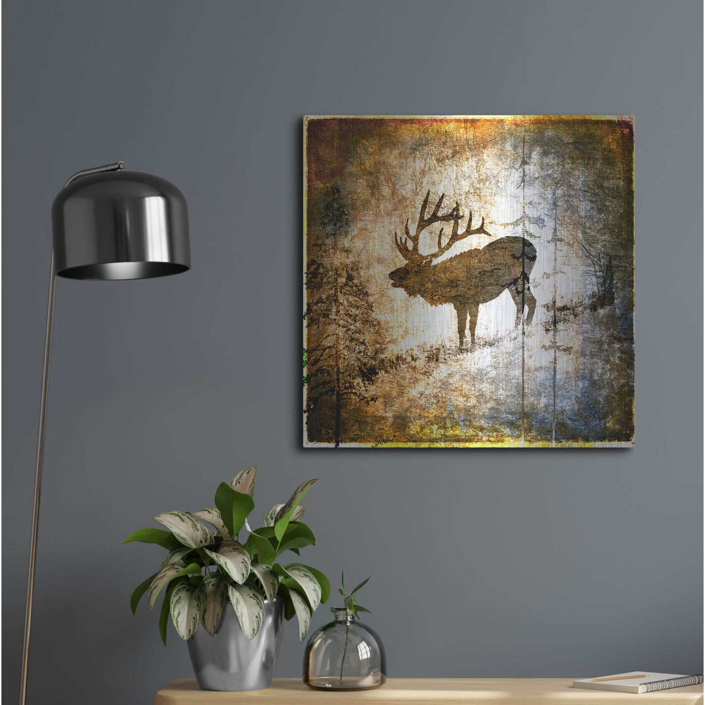 Luxe Metal Art 'High Country Elk' by Lightbox Journal, Metal Wall Art,24x24