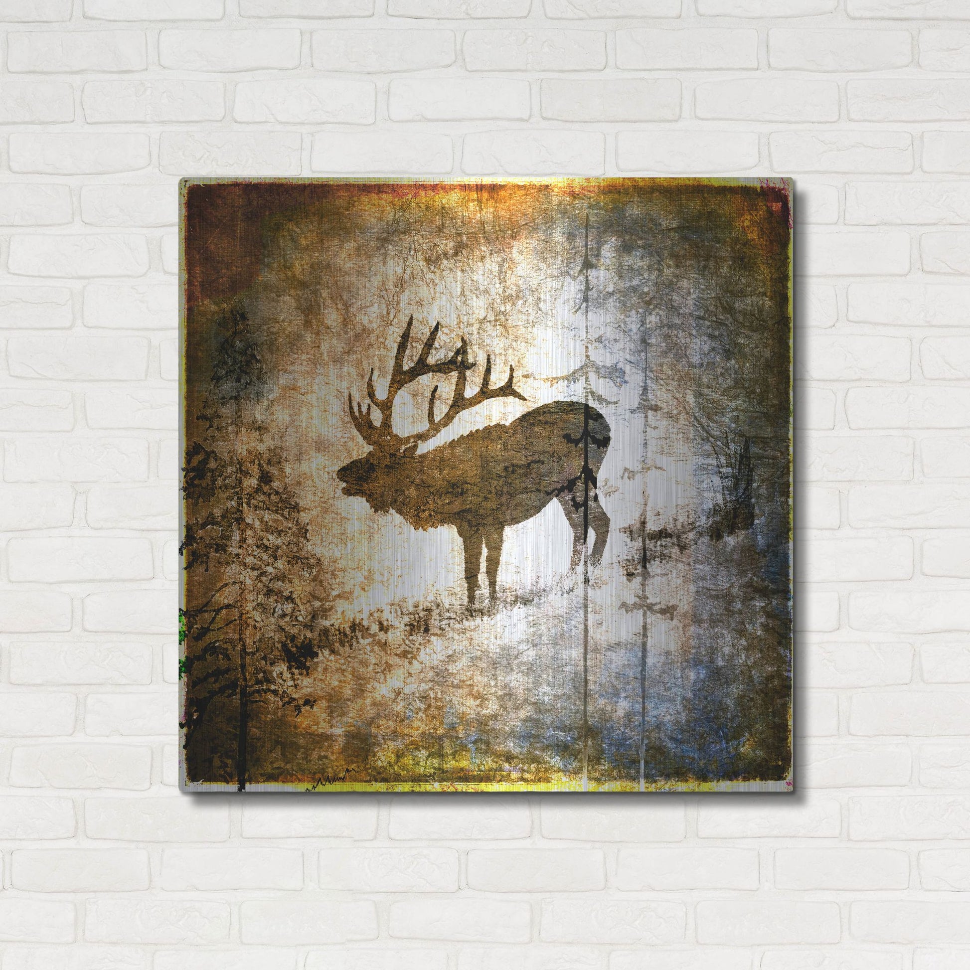 Luxe Metal Art 'High Country Elk' by Lightbox Journal, Metal Wall Art,36x36