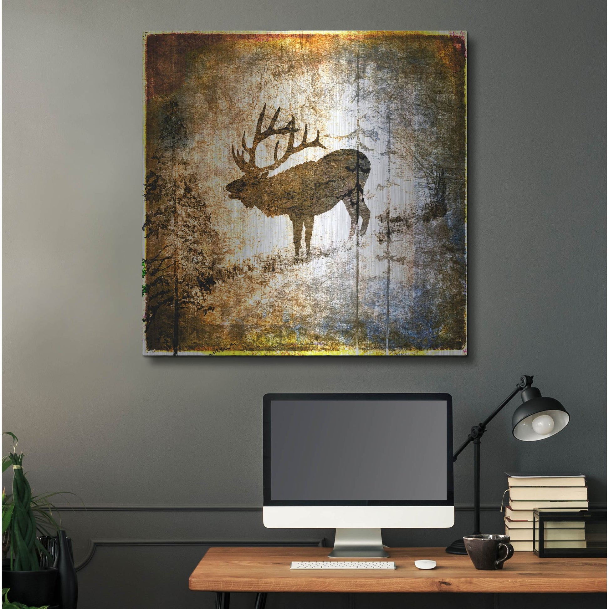 Luxe Metal Art 'High Country Elk' by Lightbox Journal, Metal Wall Art,36x36