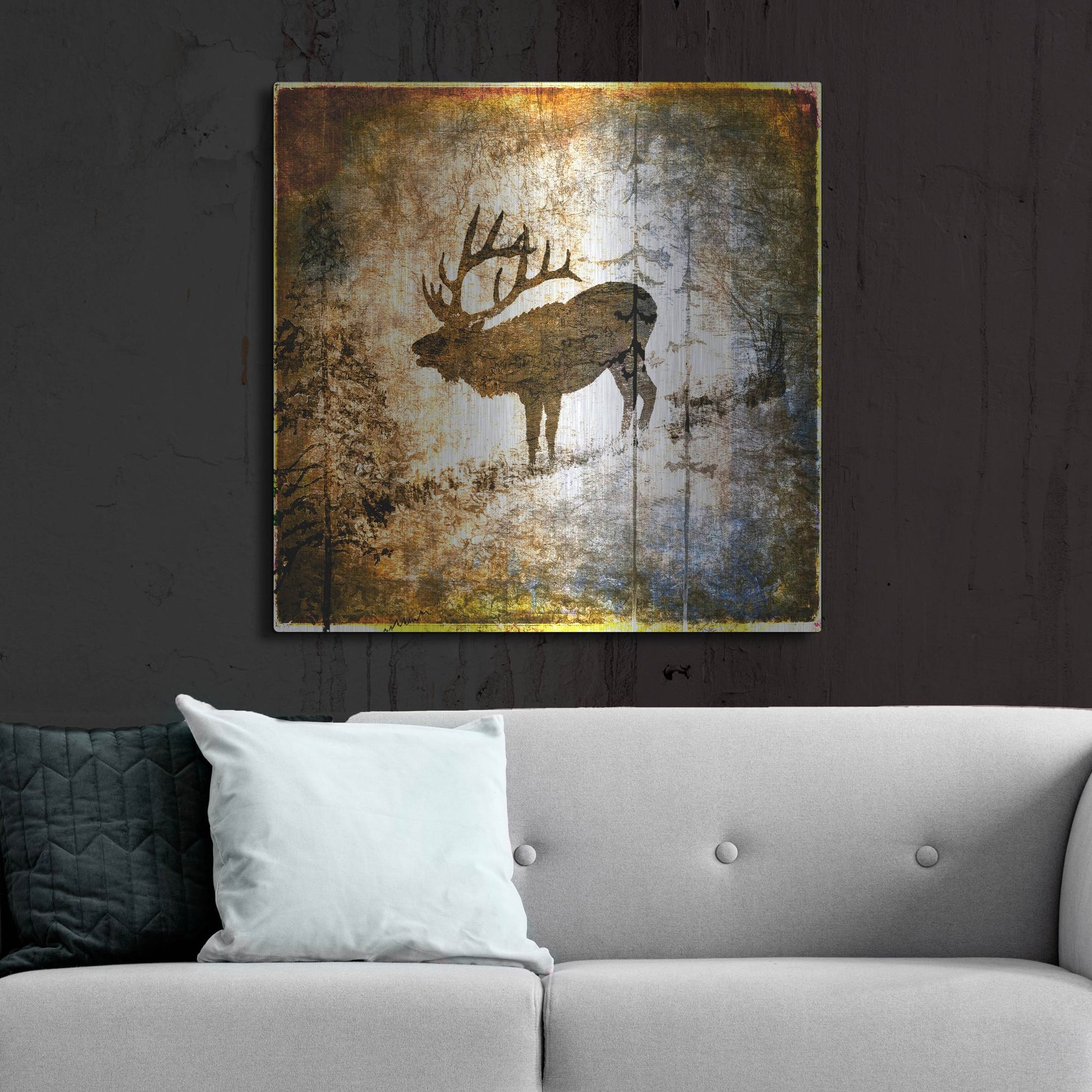 Luxe Metal Art 'High Country Elk' by Lightbox Journal, Metal Wall Art,36x36