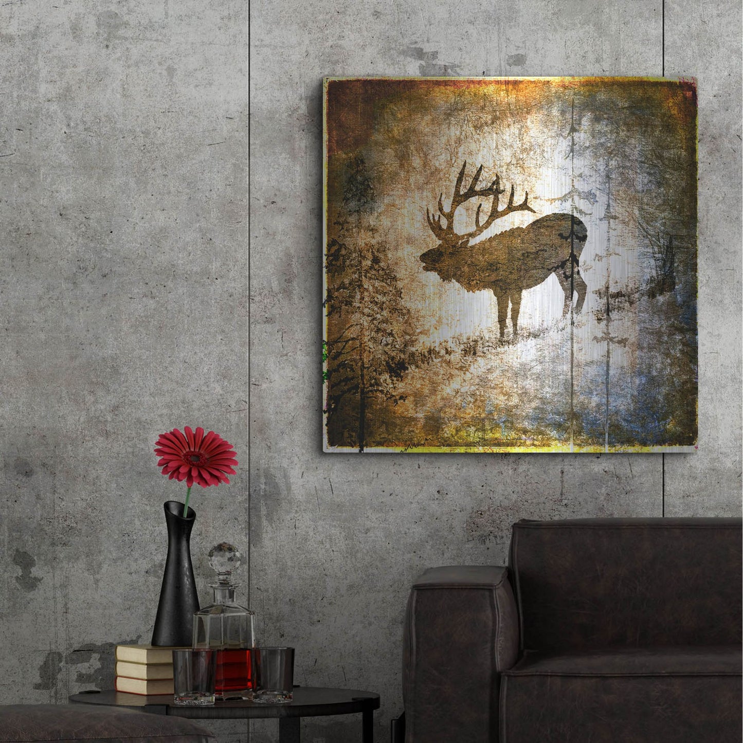 Luxe Metal Art 'High Country Elk' by Lightbox Journal, Metal Wall Art,36x36