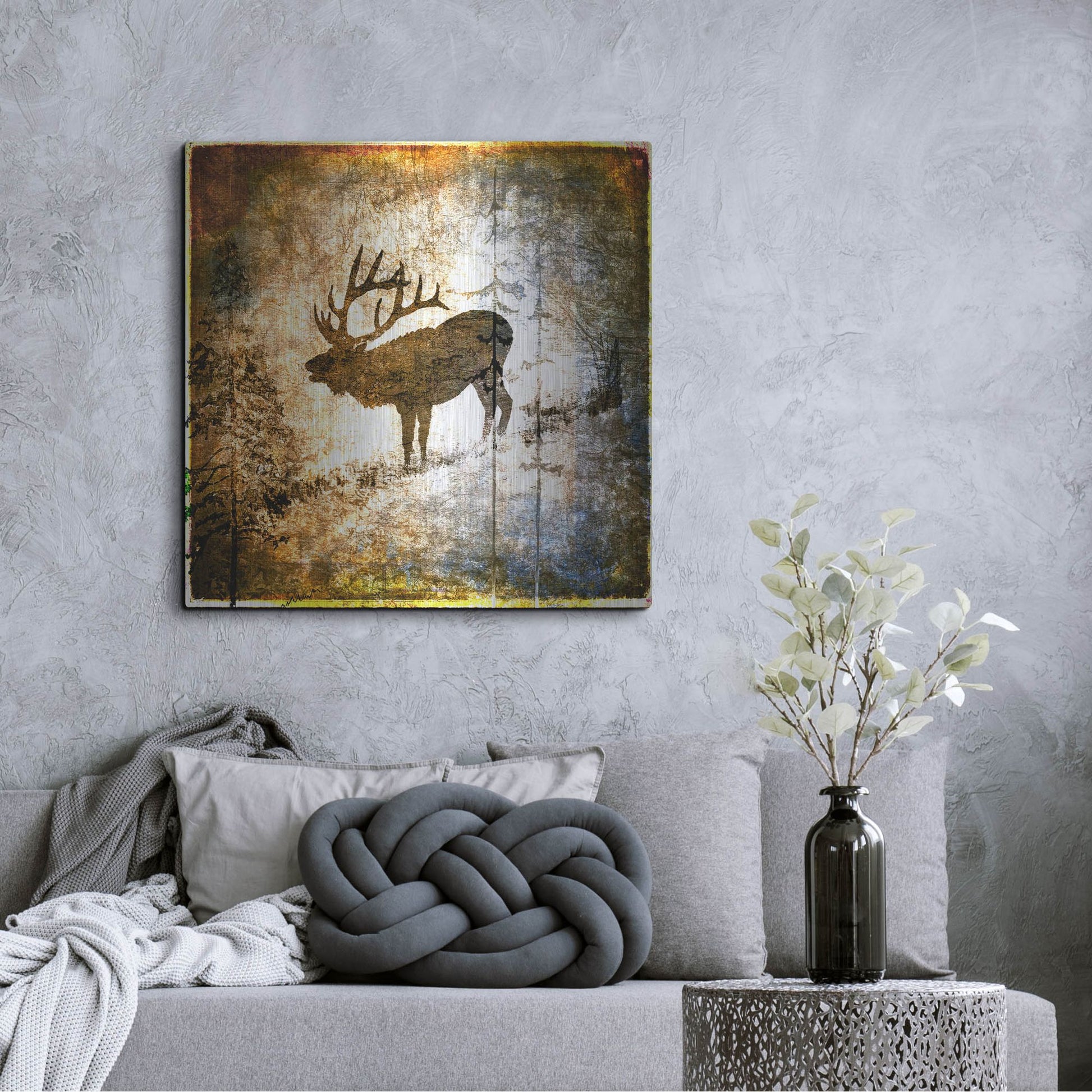 Luxe Metal Art 'High Country Elk' by Lightbox Journal, Metal Wall Art,36x36