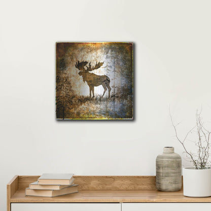 Luxe Metal Art 'High Country Moose' by Lightbox Journal, Metal Wall Art,12x12
