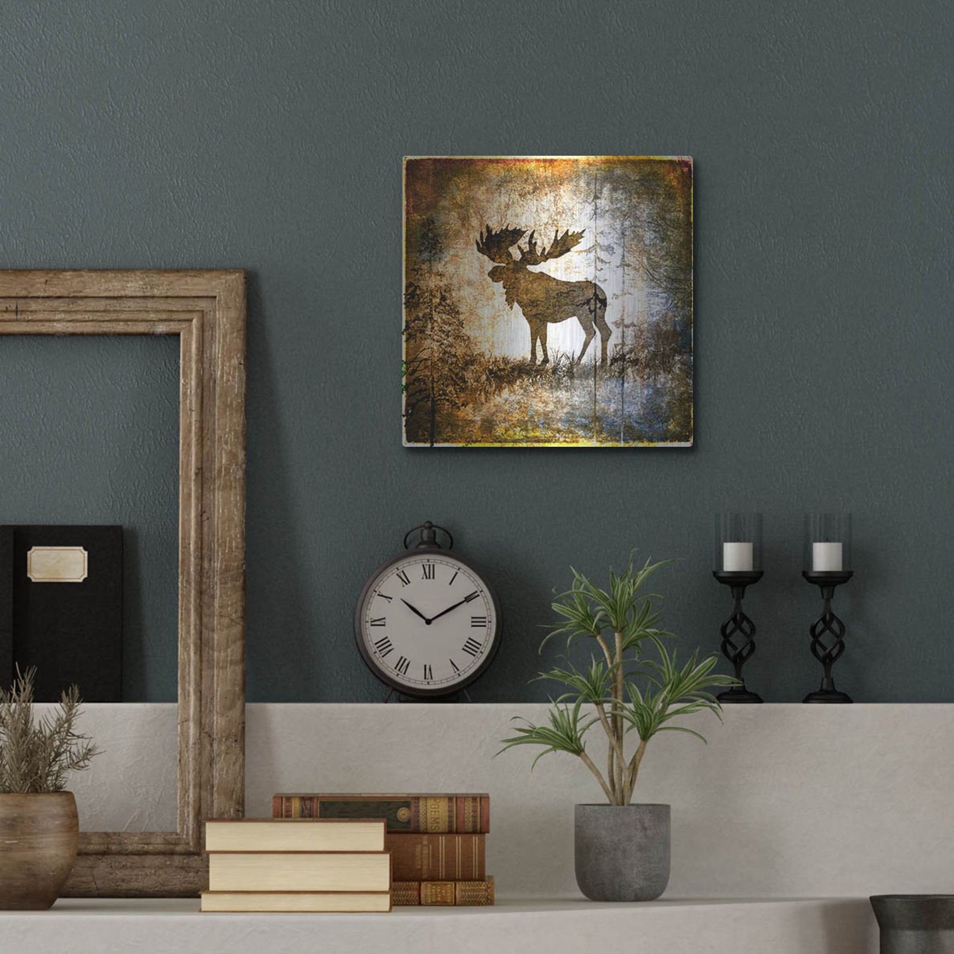 Luxe Metal Art 'High Country Moose' by Lightbox Journal, Metal Wall Art,12x12